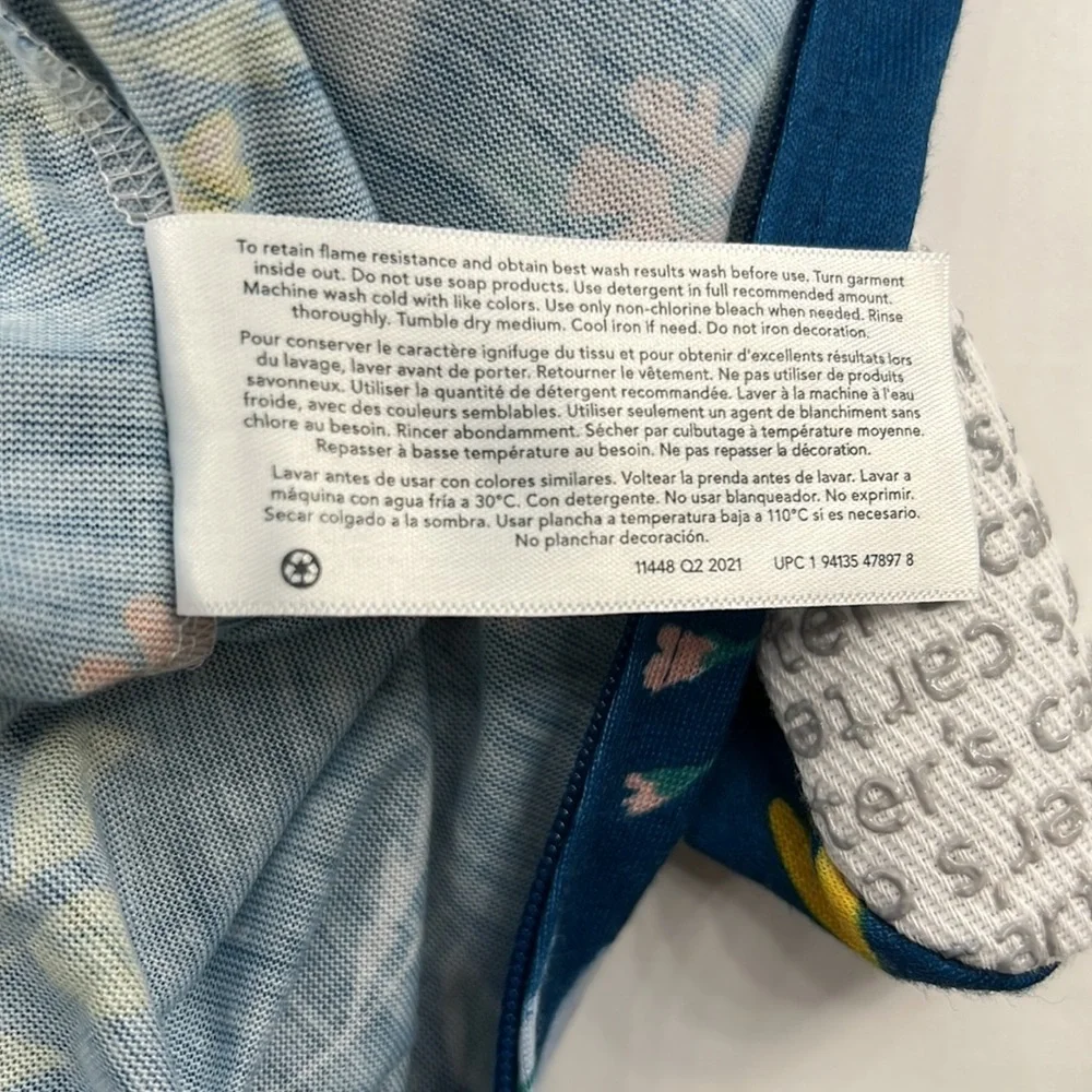 Carter’s Zippered Blue & Floral Onesie, Size 2T